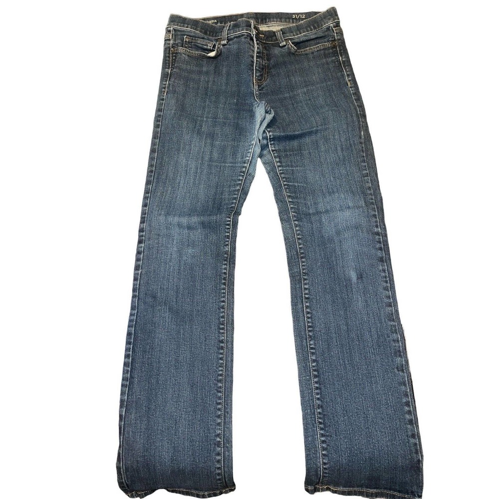 Jcp Slim Straight Leg Women’s Dark Jean 31/12 5-Pocket Mid Rise Cotton Blend